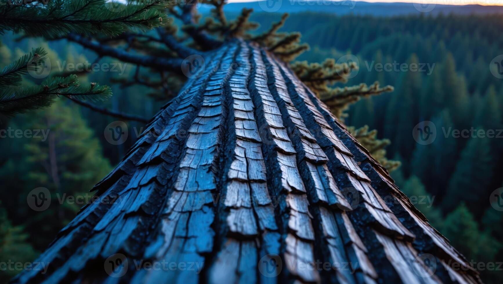Looking Up at a Tree with Forest View photo