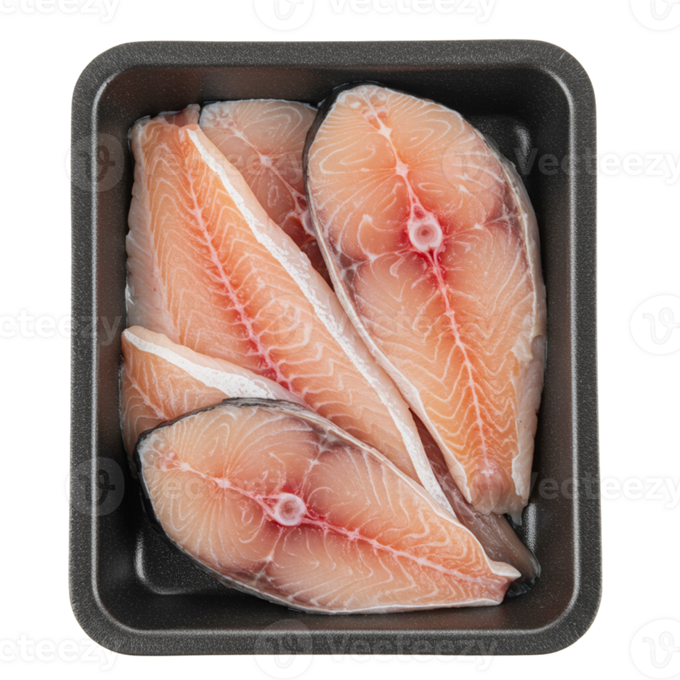 Packaged slices of fish fillets for convenient cooking options png