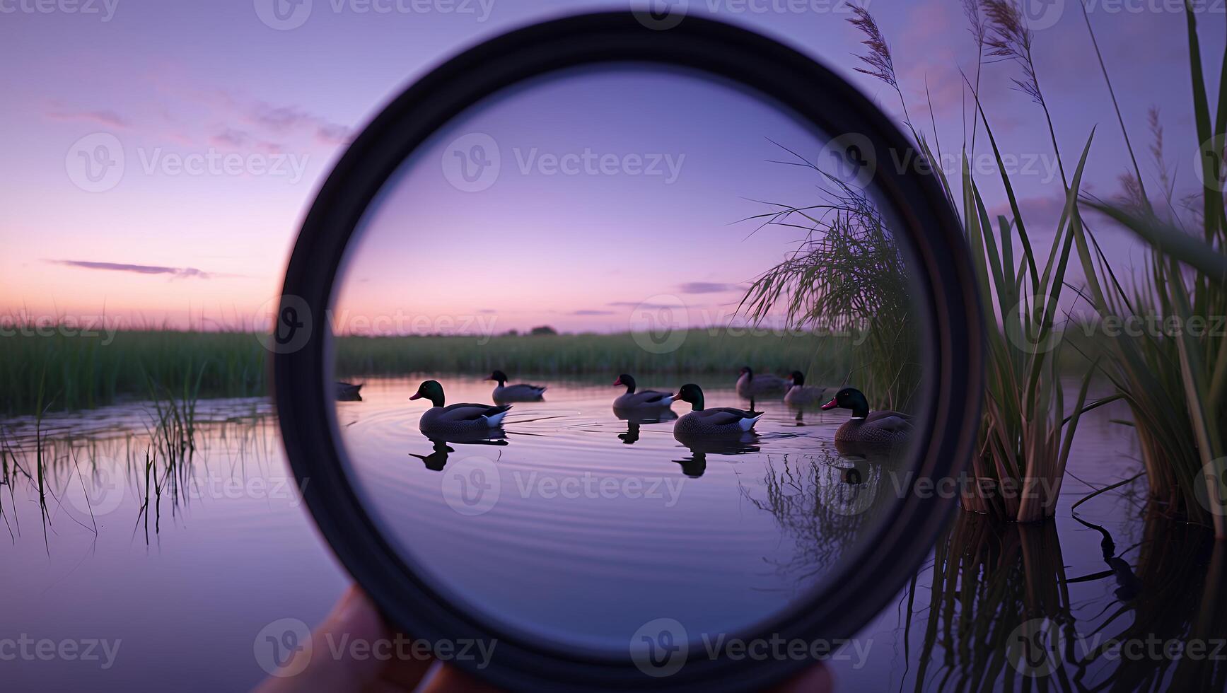 Duck on Water Nature Photo with Filter Effect