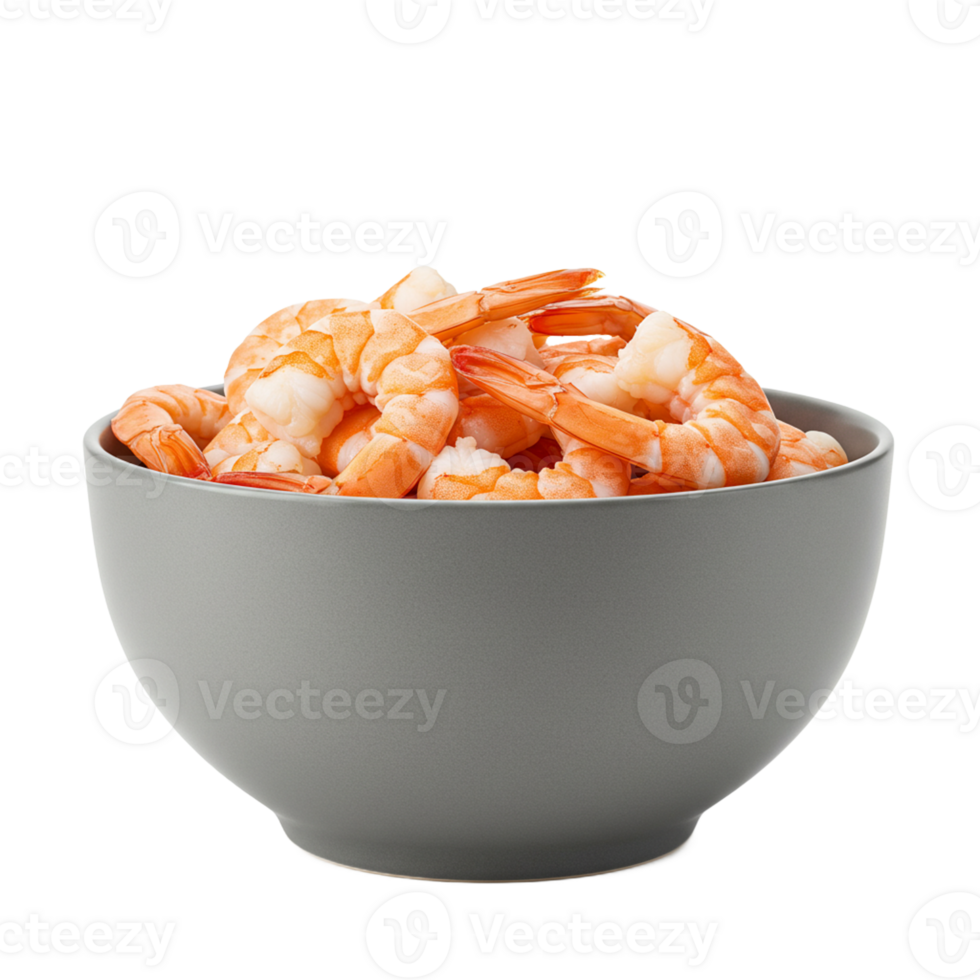 Shrimp served in a bowl, ready for culinary preparation or serving png
