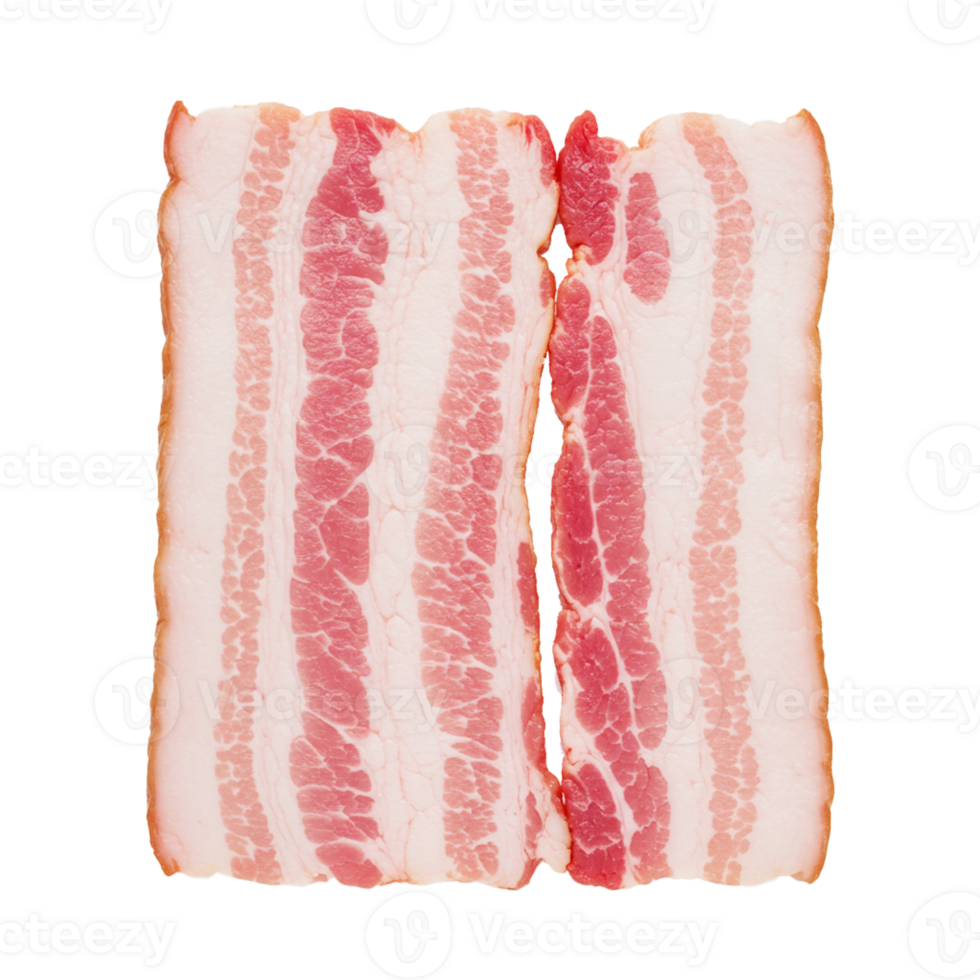 Slices of raw bacon ready for cooking and enhancing dishes png