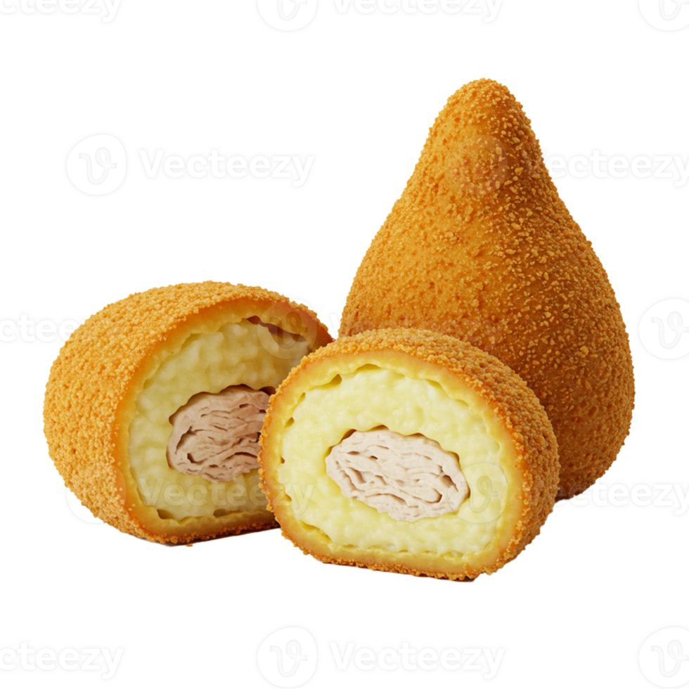 Savory coxinha filled with flavorful stuffing for a popular snack option. png