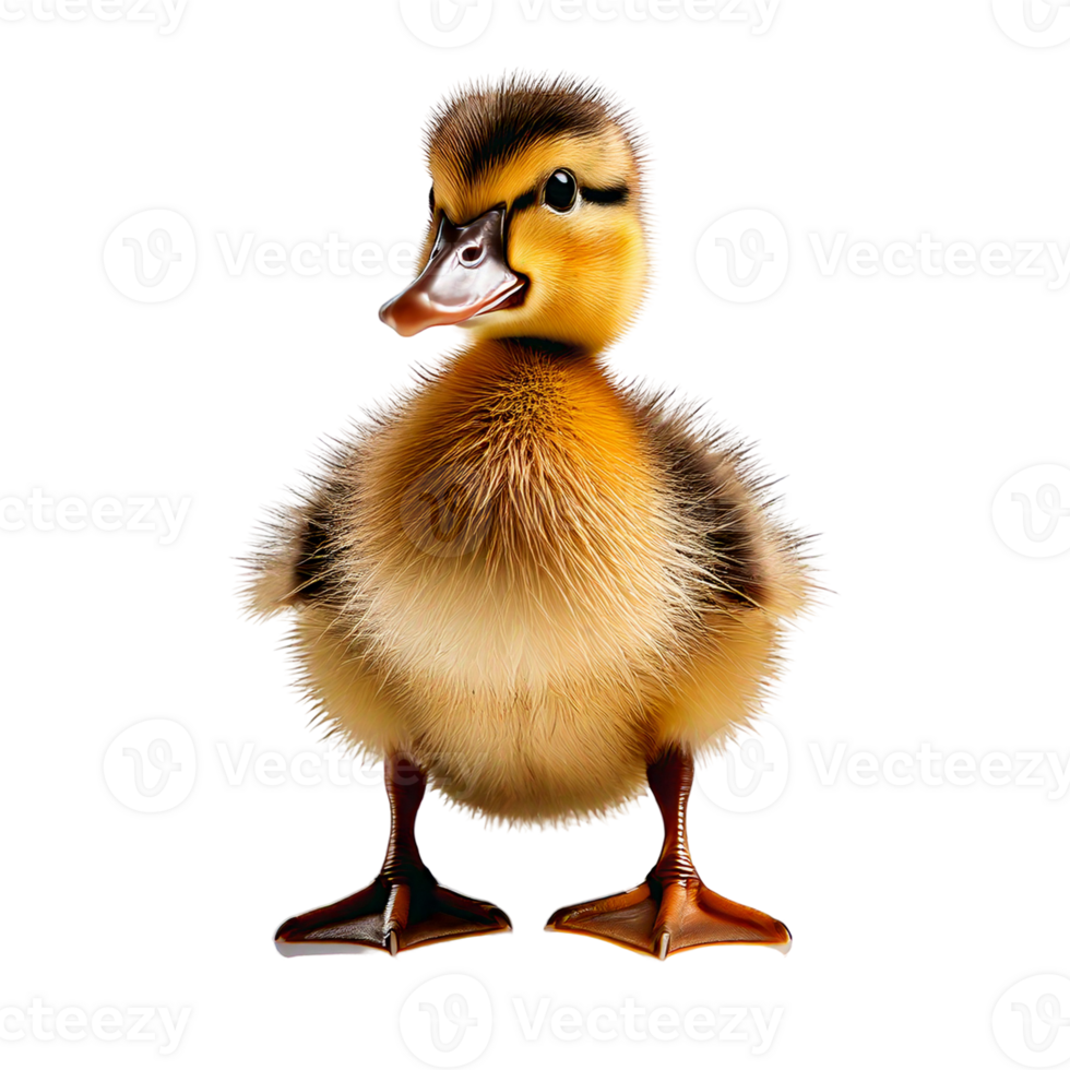 A smart fluffy duckling standing with tiny webbed feet png