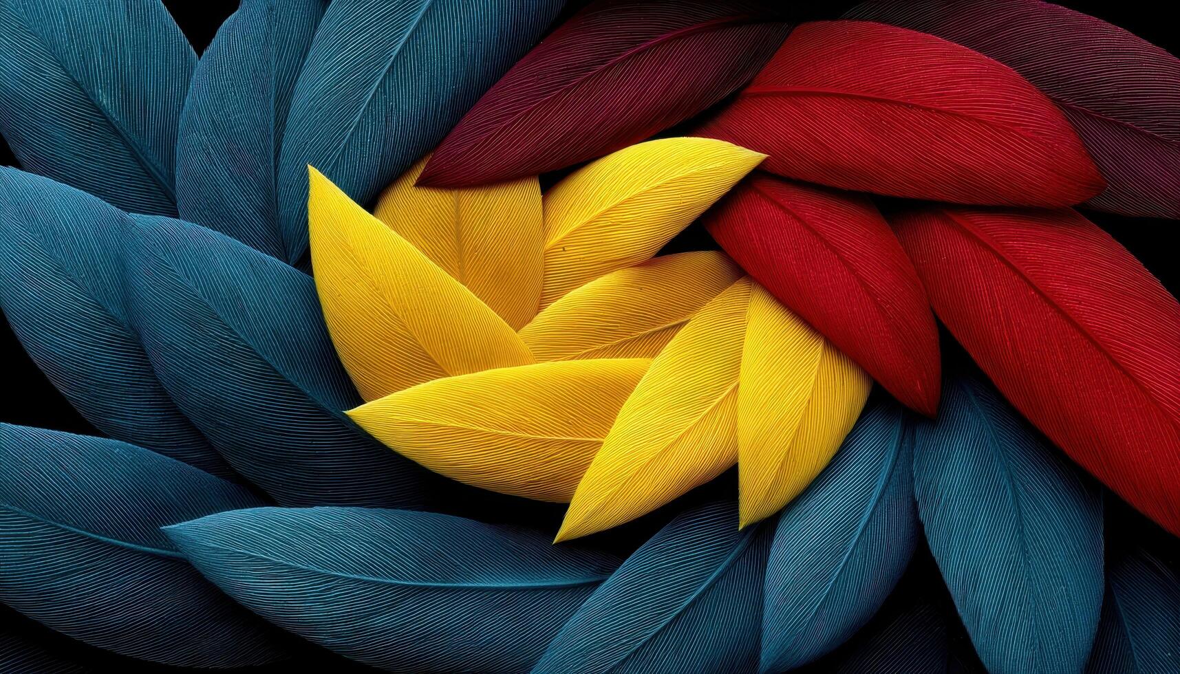 Vibrant Feather Swirl Background Art Installation Colorful Copyspace Viewpoint photo