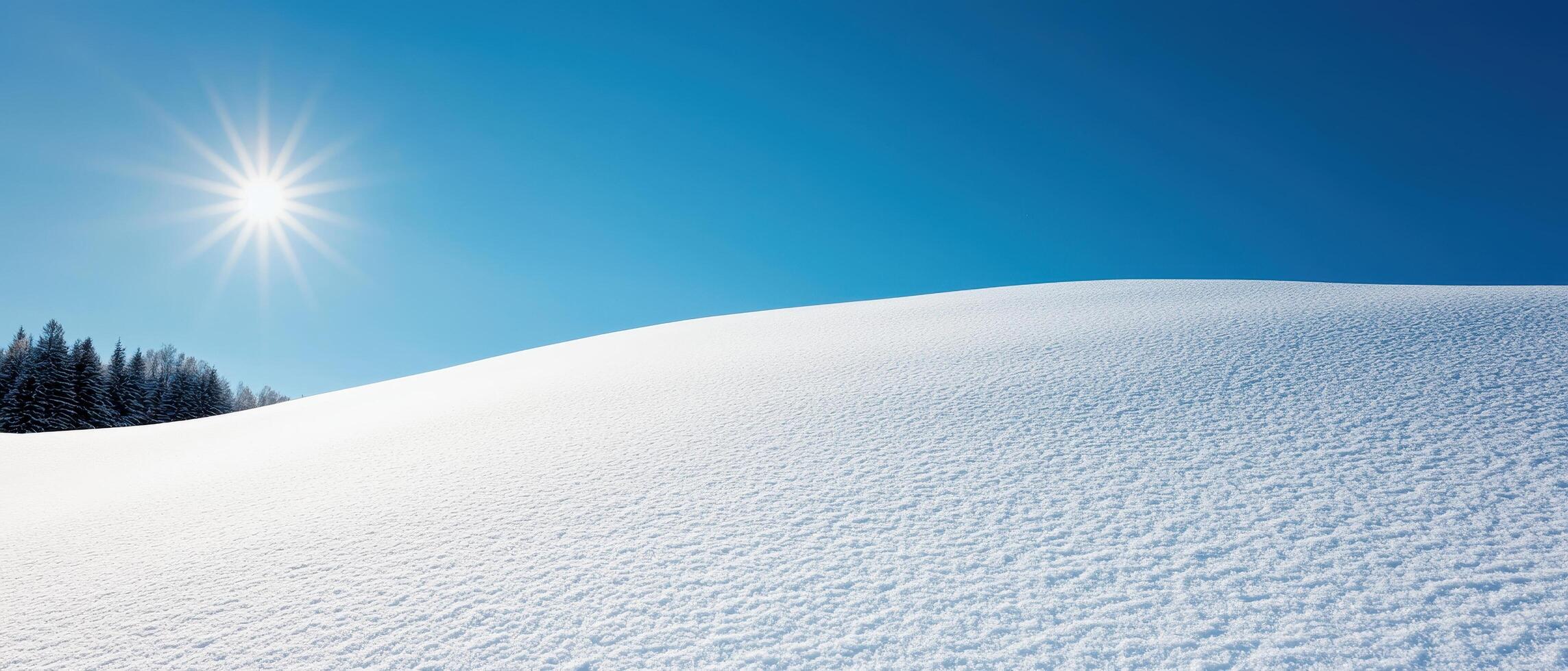 Winter Wonderland Landscape Snow-Covered Hills Nature Photography Clear Blue Background Copyspace photo
