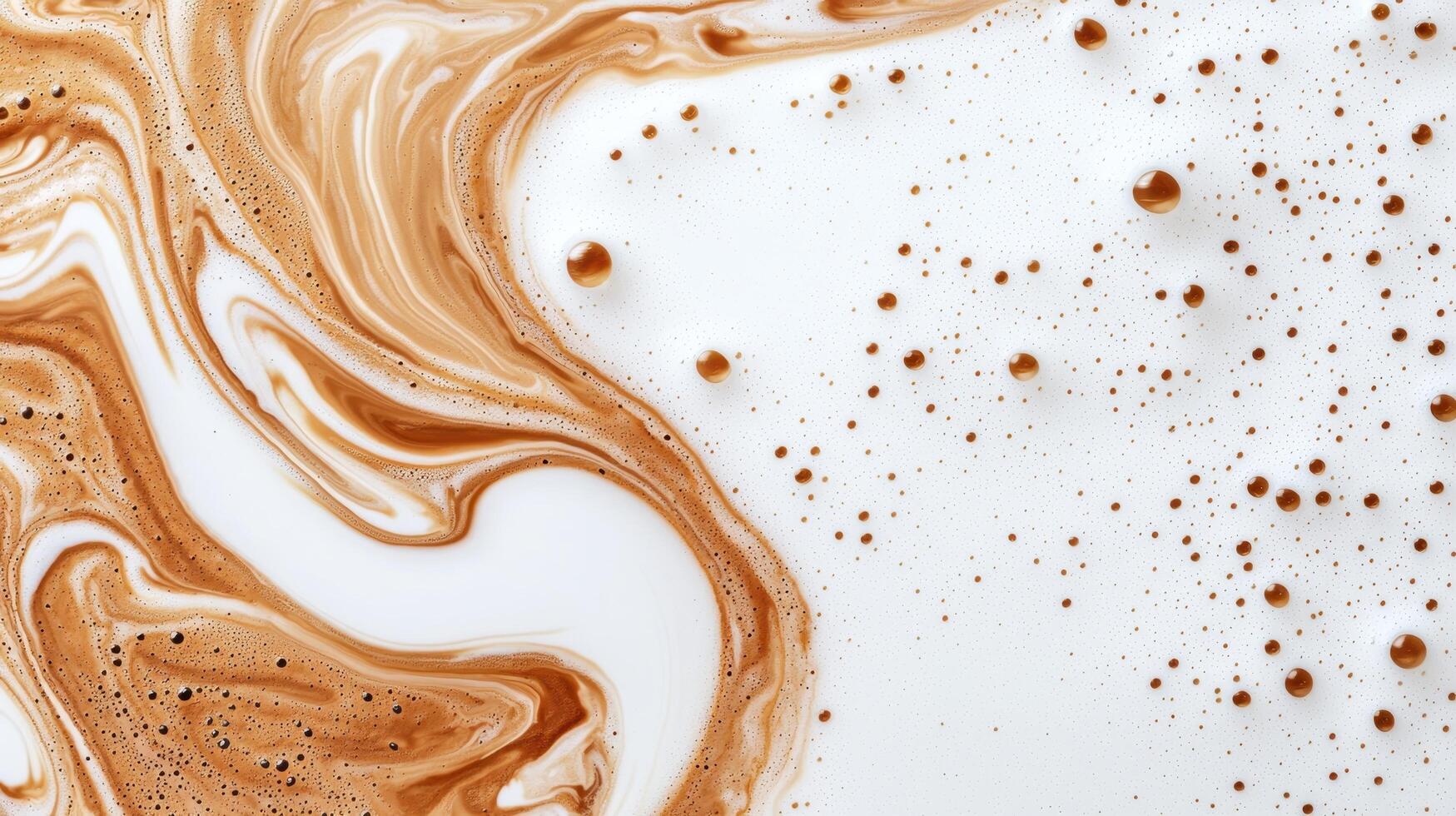 Macro Shot of Freshly Roasted Coffee Swirls Studio Background Copyspace Textured Patterns photo
