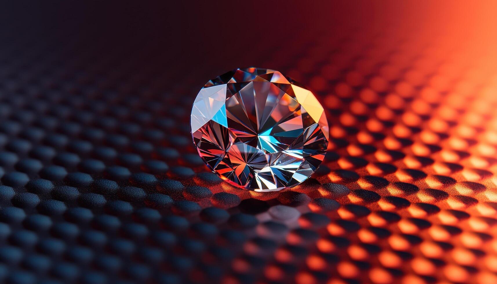 Brilliant diamond gleaming on textured surface close-up abstract art studio setting macro perspective photo