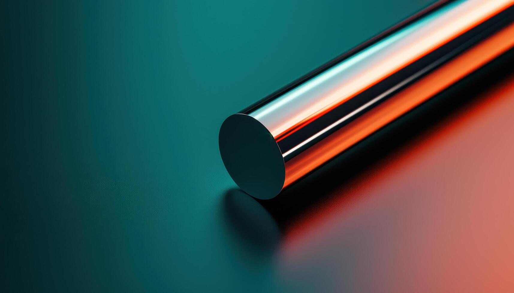 Metal cylinder reflecting light in a studio setting macro photography modern aesthetics photo