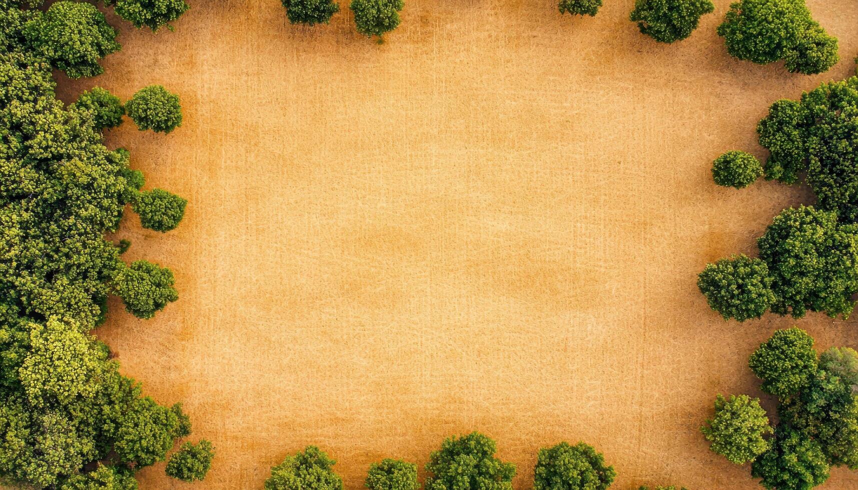 Newly planted trees in an aerial forest view nature rehabilitation green environment sustainable practices photo