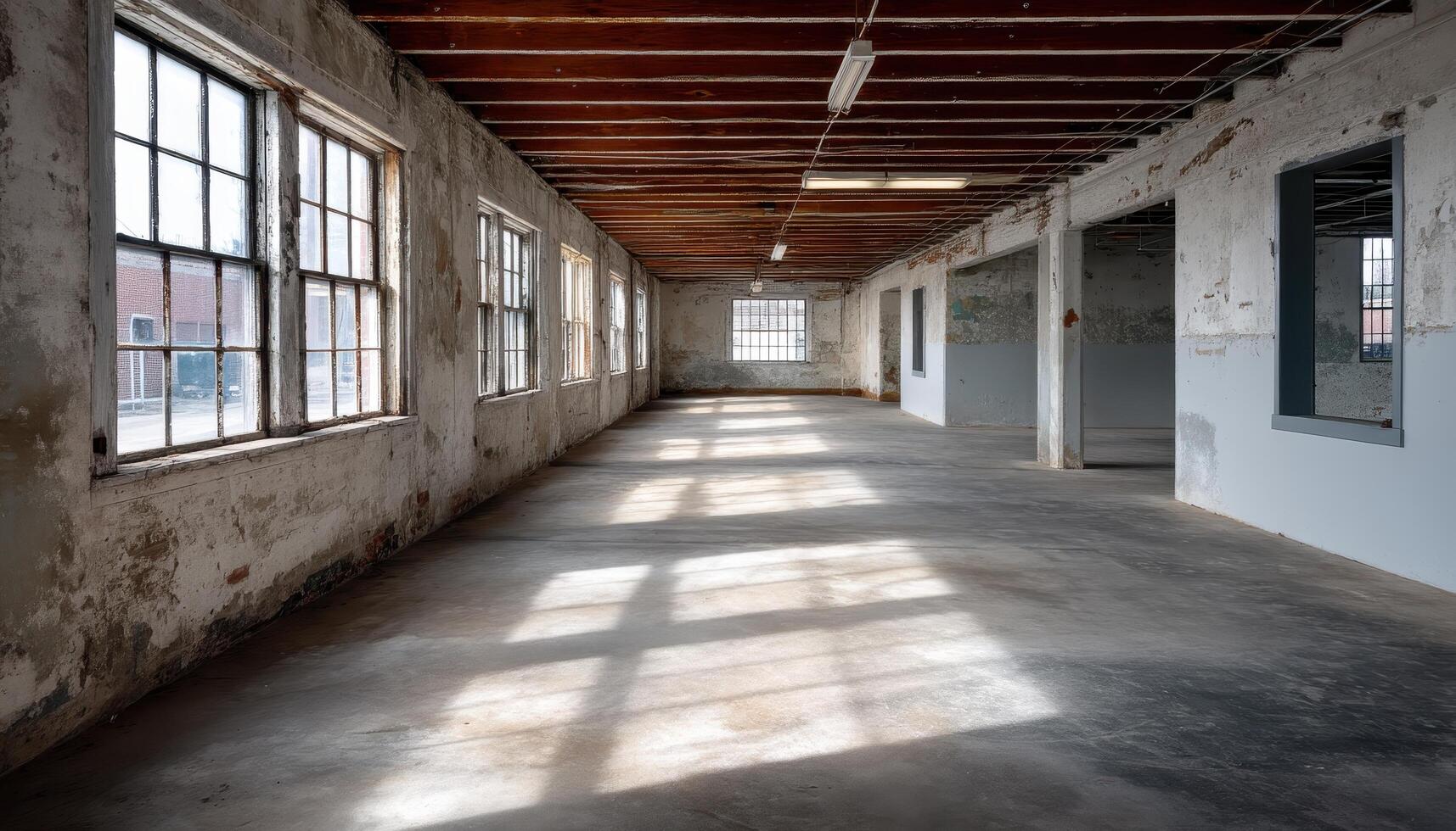 Exploring abandoned industrial space urban area photography natural light wide angle architectural concept photo