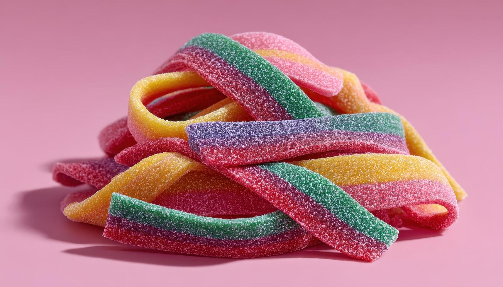 Colorful candy strips sweet treats food photography studio setting close-up vibrant desserts photo