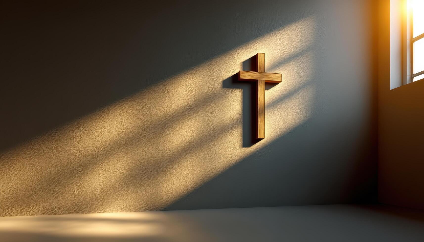 Spiritual reflection event church interior religious symbol minimalist space natural lighting faith representation photo