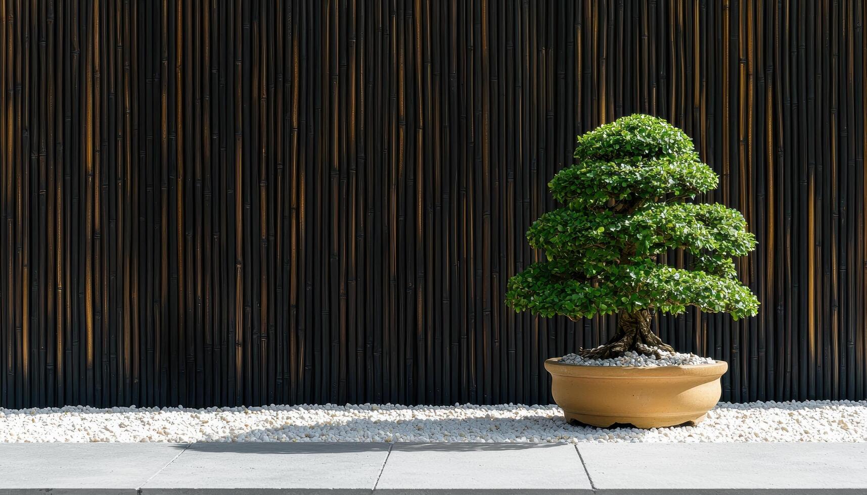 Bonsai tree display zen garden nature photography indoor space low angle tranquility and serenity photo