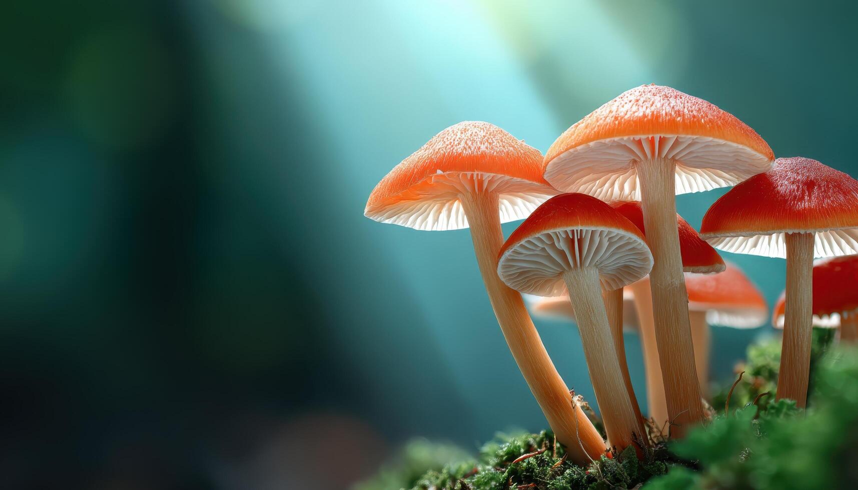 Mushrooms growing in a lush forest nature photography close-up view tranquil environment photo
