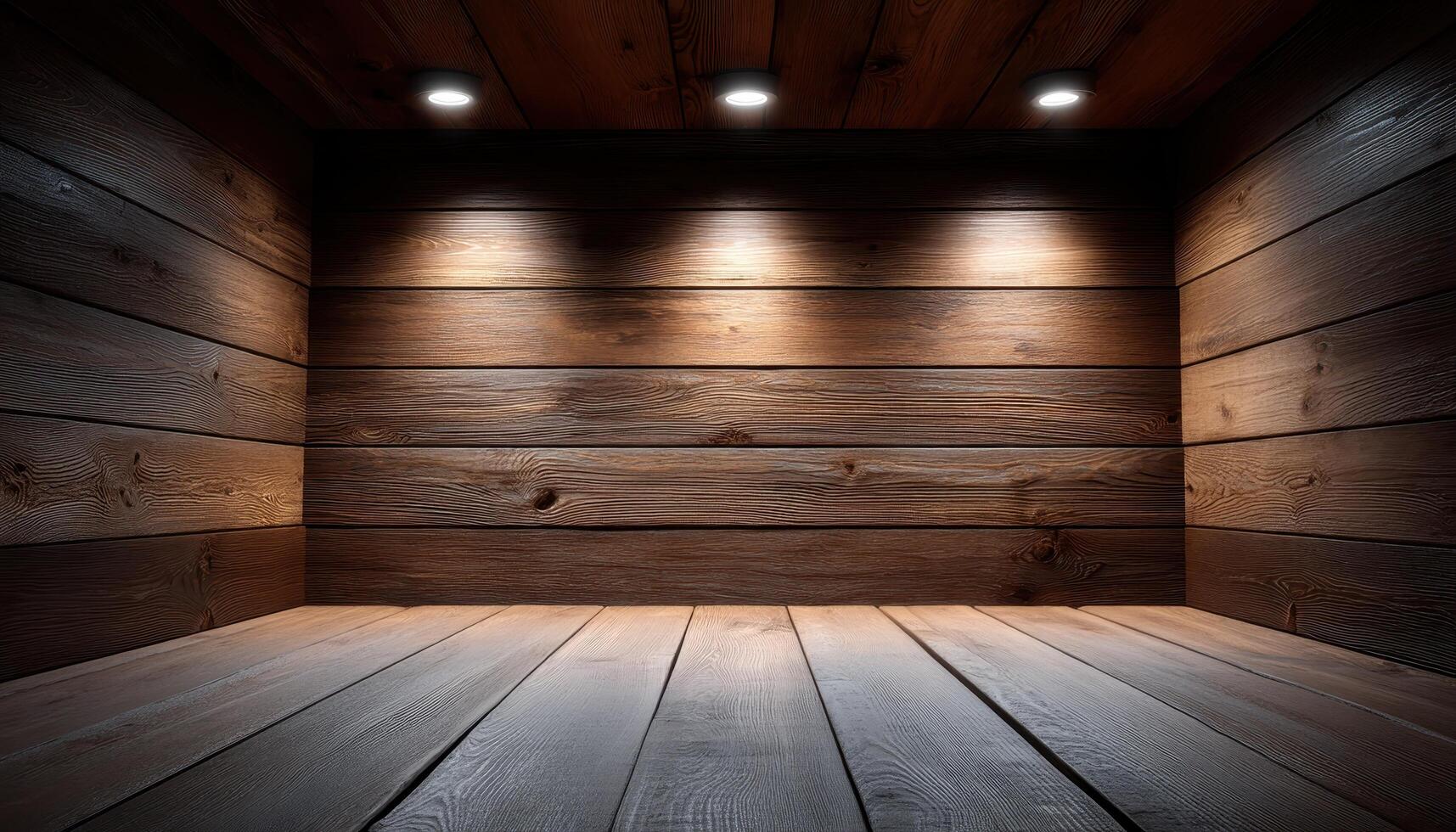 Showcasing wooden studio space interior design image gallery cozy atmosphere eye-level view rustic aesthetic photo