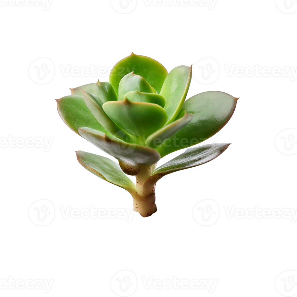 A green baby succulent sprout emerging from the soil. png