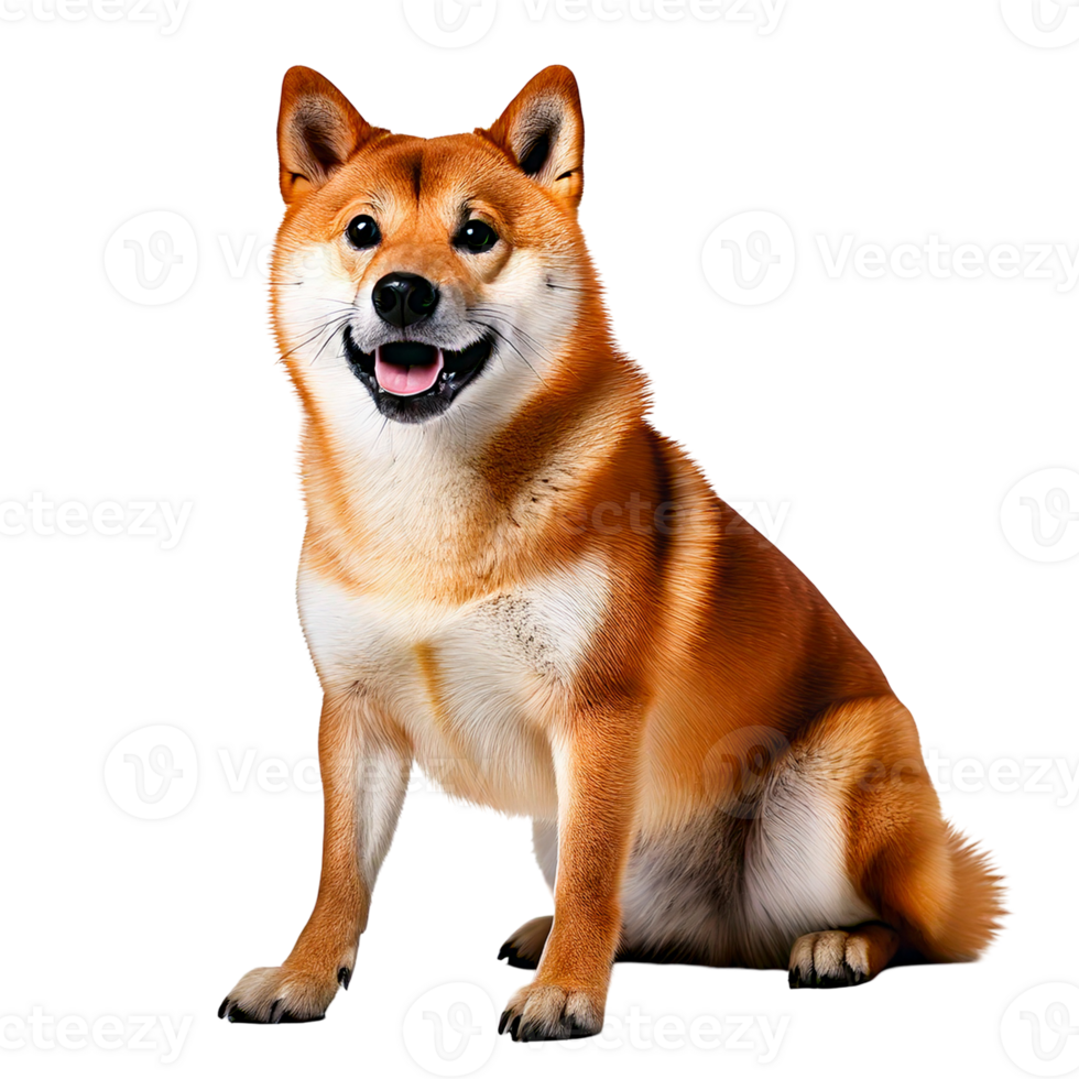 Shiba Inu with a playful expression and perked-up ears png