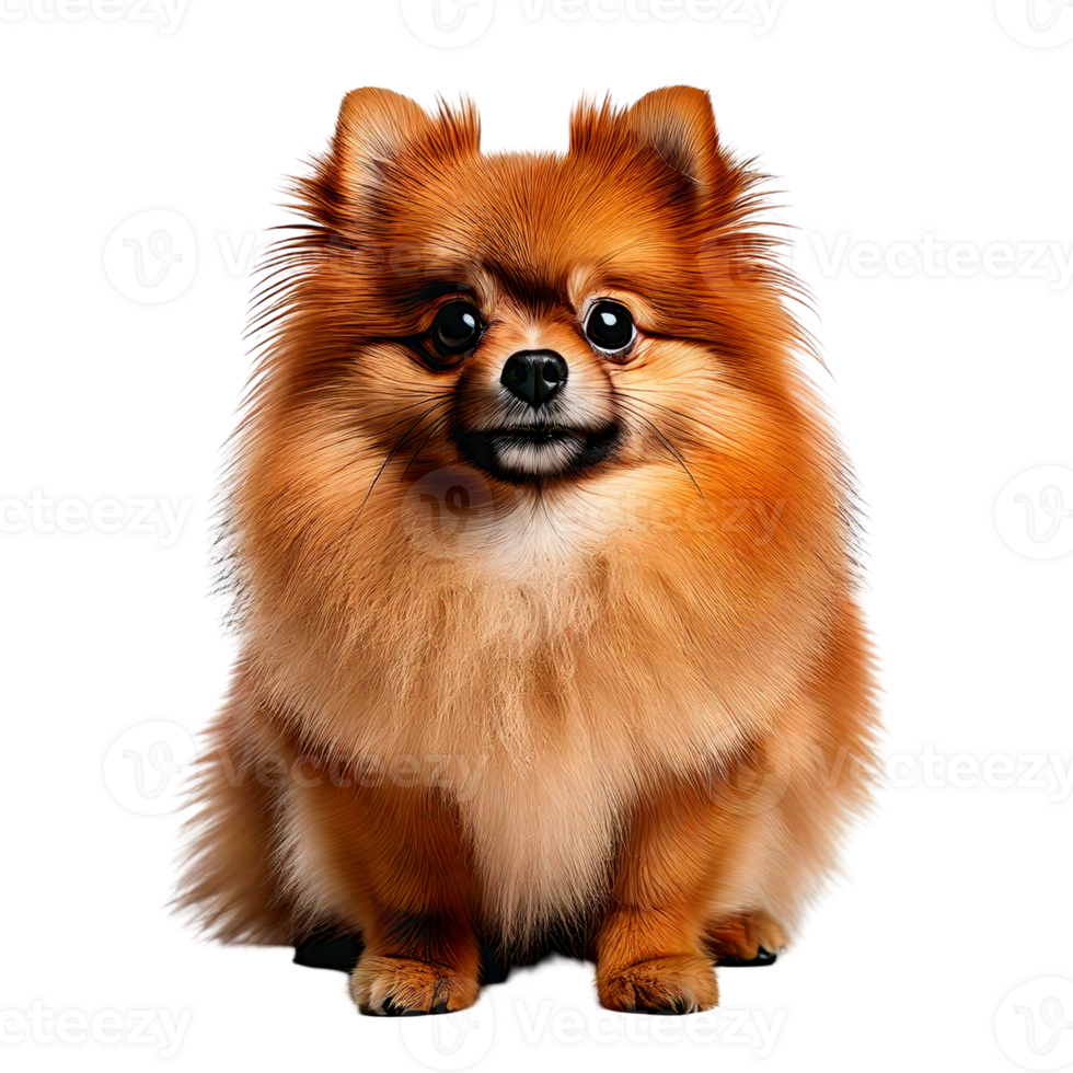 A fluffy Pomeranian with big, round eyes looking curious png