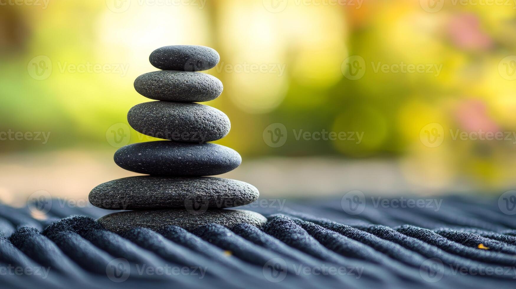Zen Stones Stacked in Perfect Harmony photo