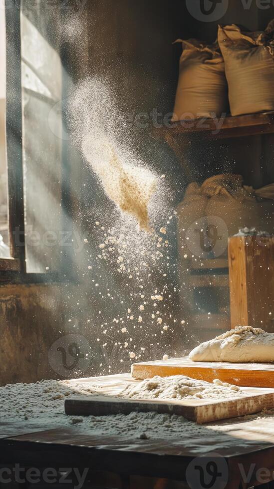 Flour Dust Explodes in Bakery Setting photo