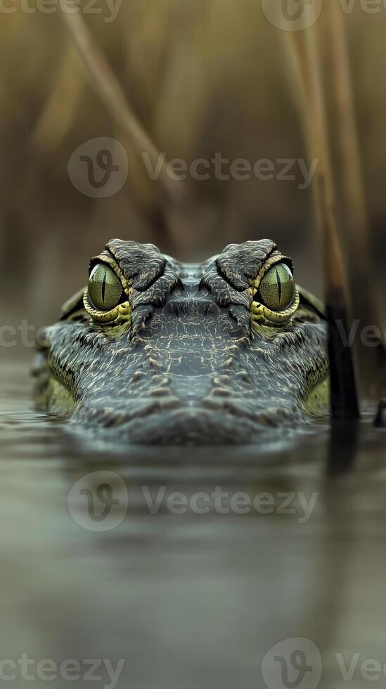 Fierce Crocodile in Murky Swamp photo