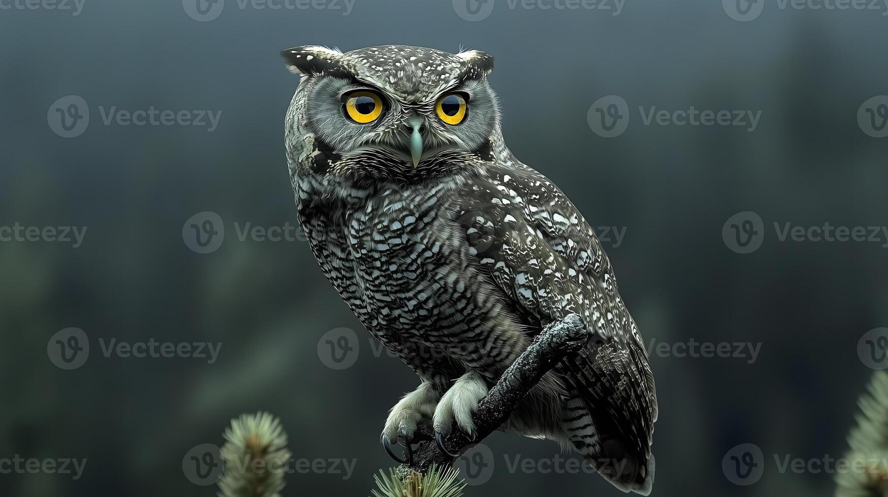Wise Owl Perched at Night photo