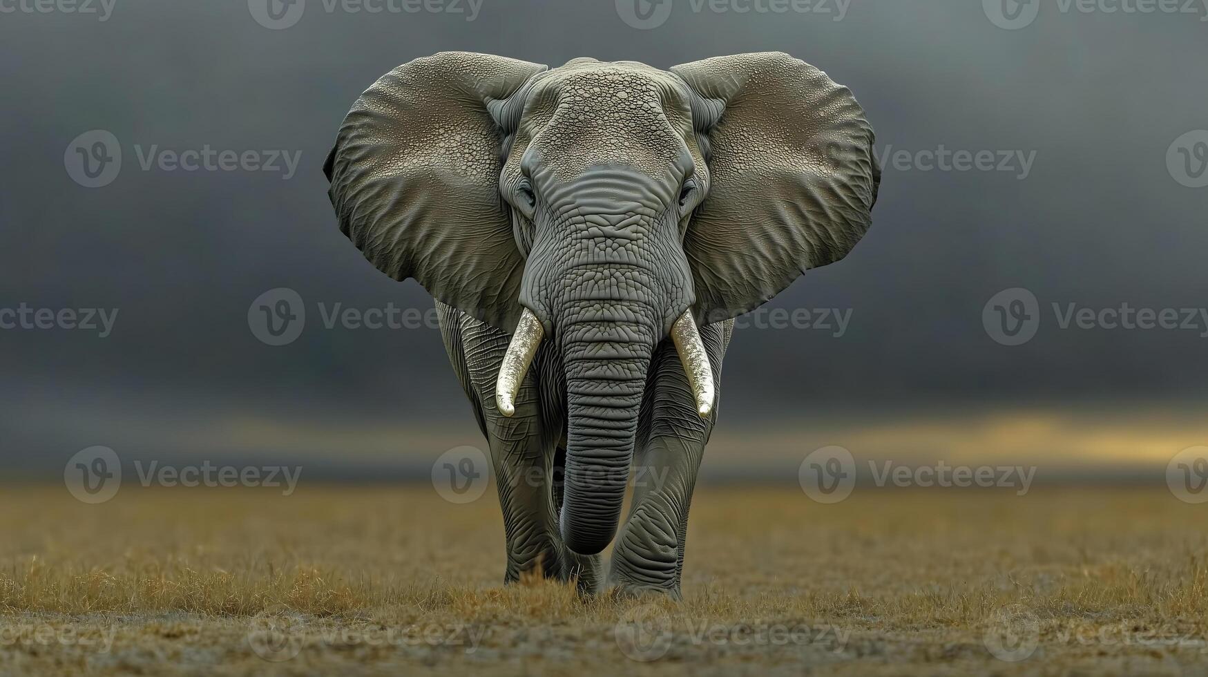 Powerful Elephant in African Savanna photo