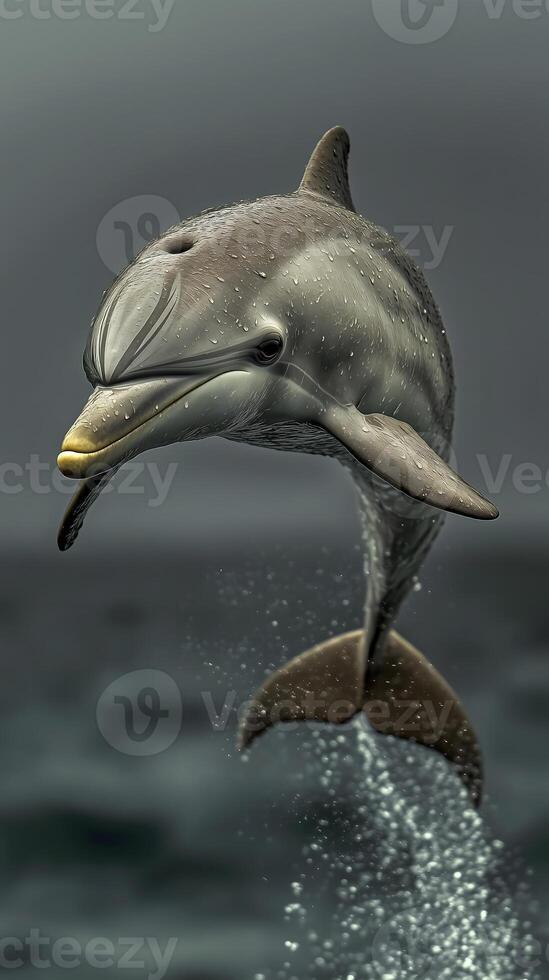 Playful Dolphin Leaping in Ocean photo