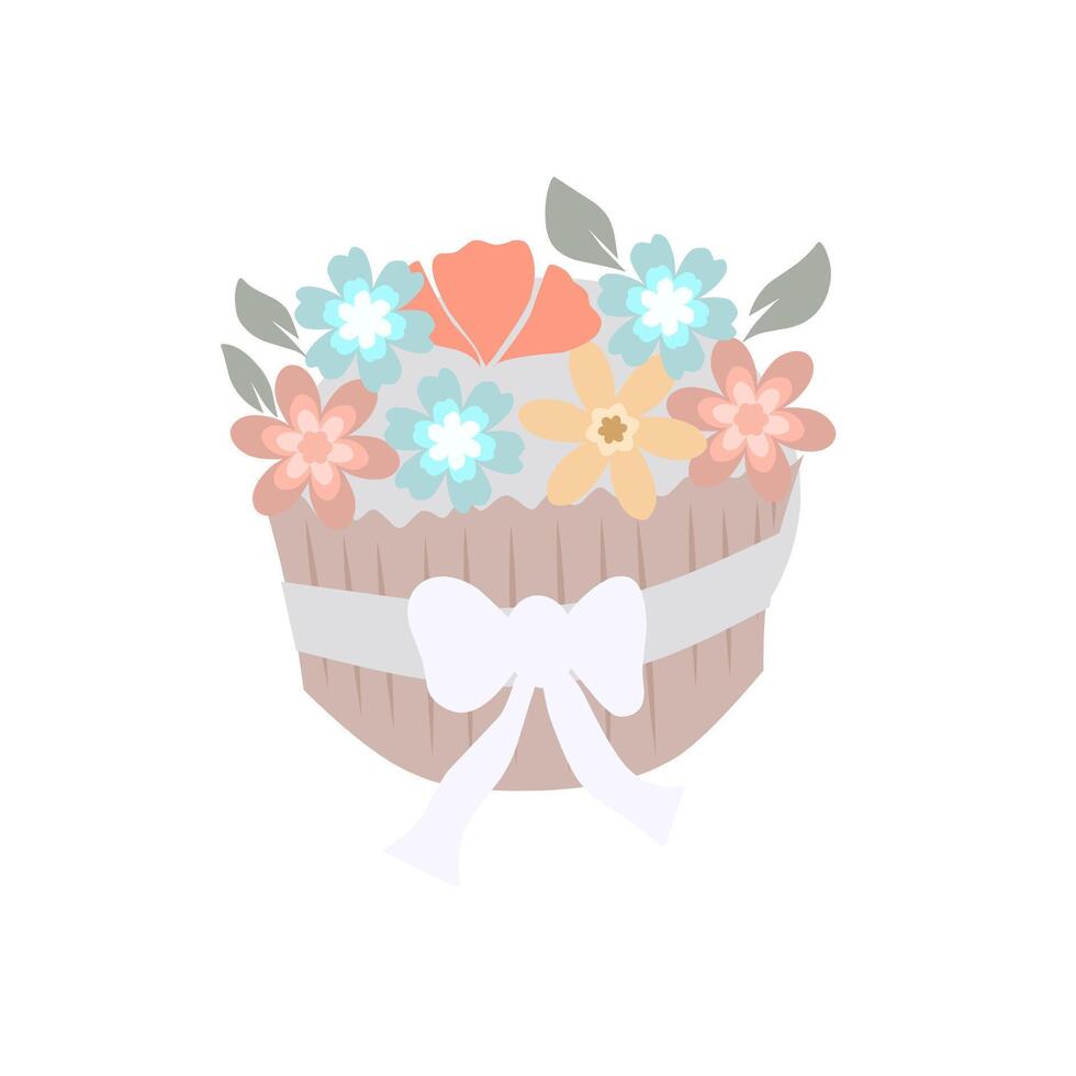 Flower bouquet drawing illustration vector