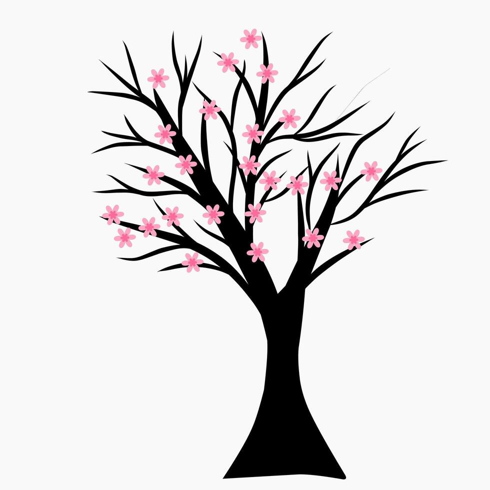 Cherry blossom sakura flower tree clipart vector