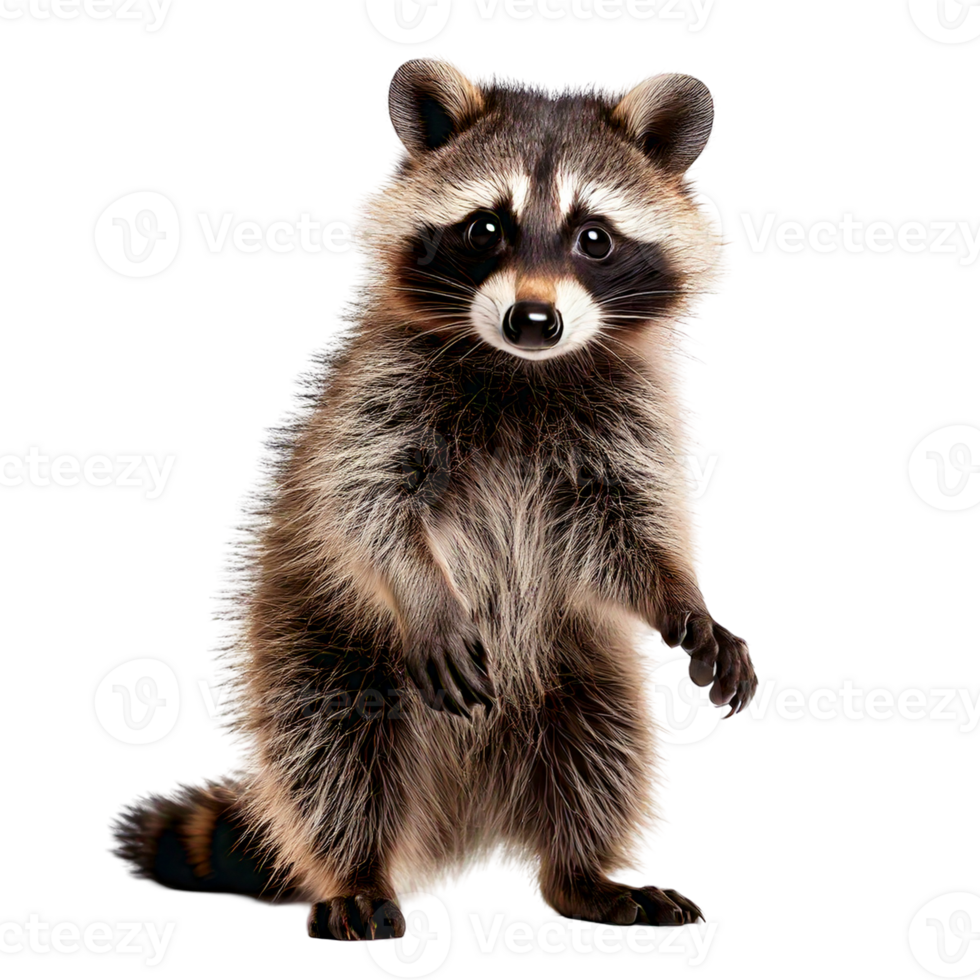 A tiny raccoon standing with its paws out, looking mischievous png