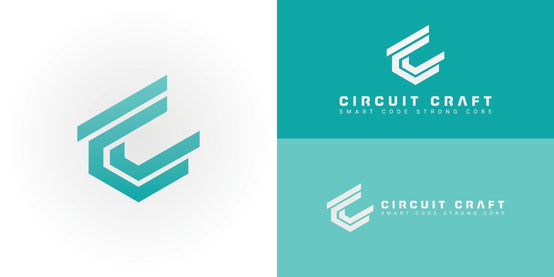 The contemporary logo features stylized, geometric initials CC crafted from clean, angular lines. Specifically designed for the technology and software sector, it conveys precision and structure vector