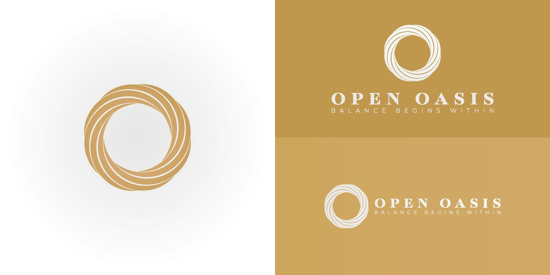 The refined emblem displays two interconnected circular forms, abstractly representing the initials OO through a flowing, swirling design. Specifically created for the Health and Wellness sector vector