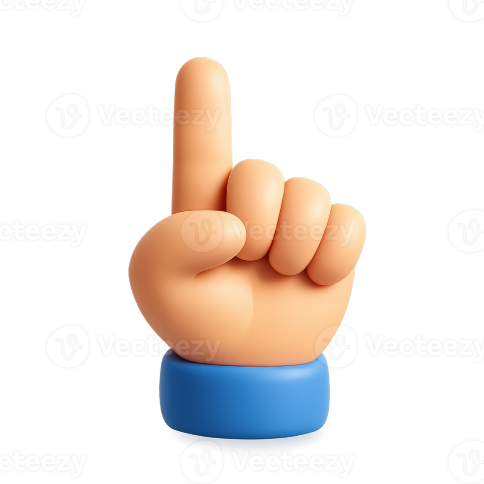 3d icon of hand pointing up for highlighting, ideas, alerts, instruction or direction in business and digital applications png