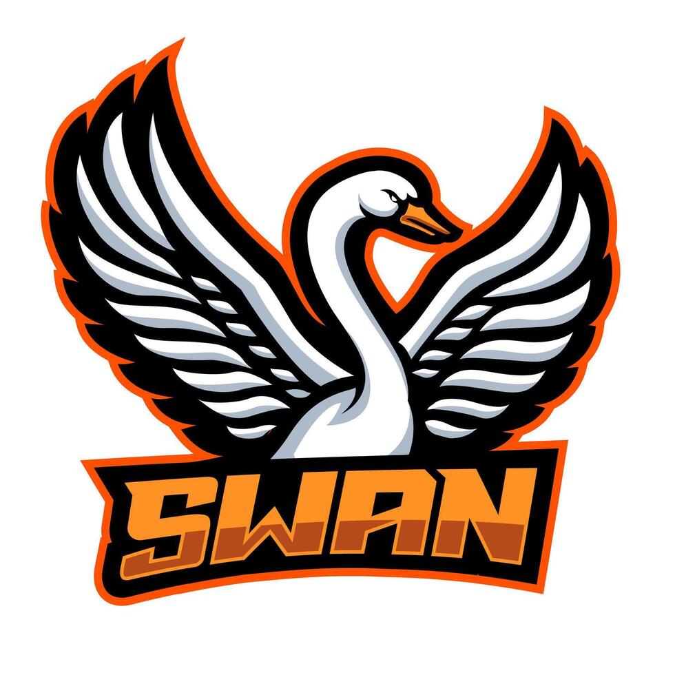 Majestic White Swan Logo Concept vector