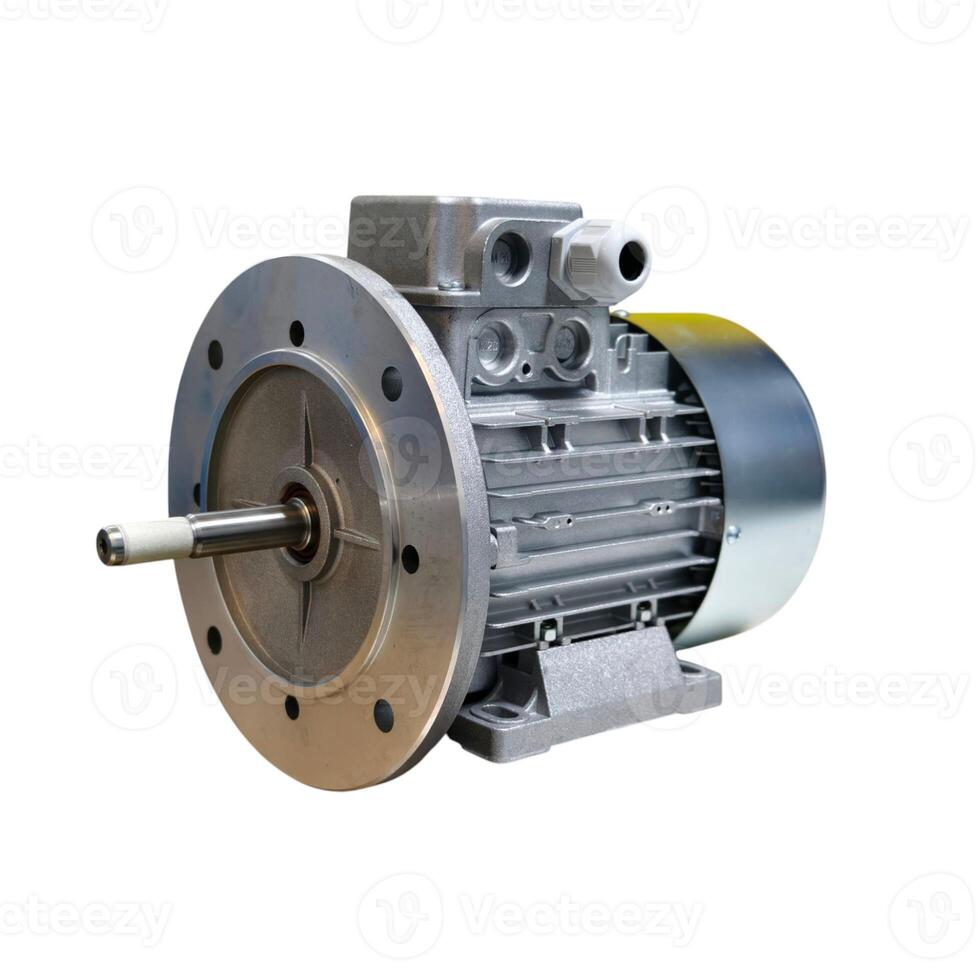 High Quality Industrial Electromotor Isolated Against a White Background photo