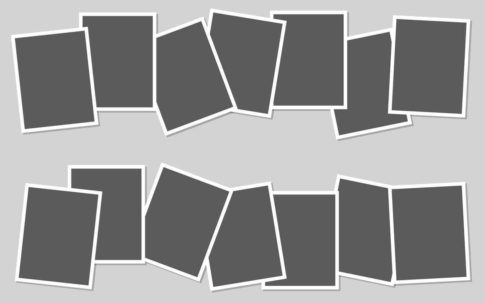 set of blank collage grid manga comic storyboard layout panel templates vector