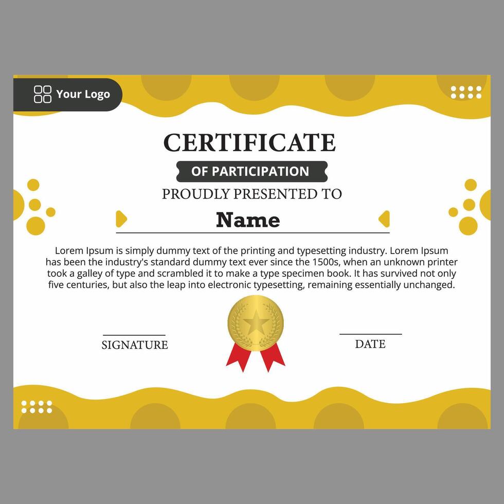 cute unique certificate template for kids vector
