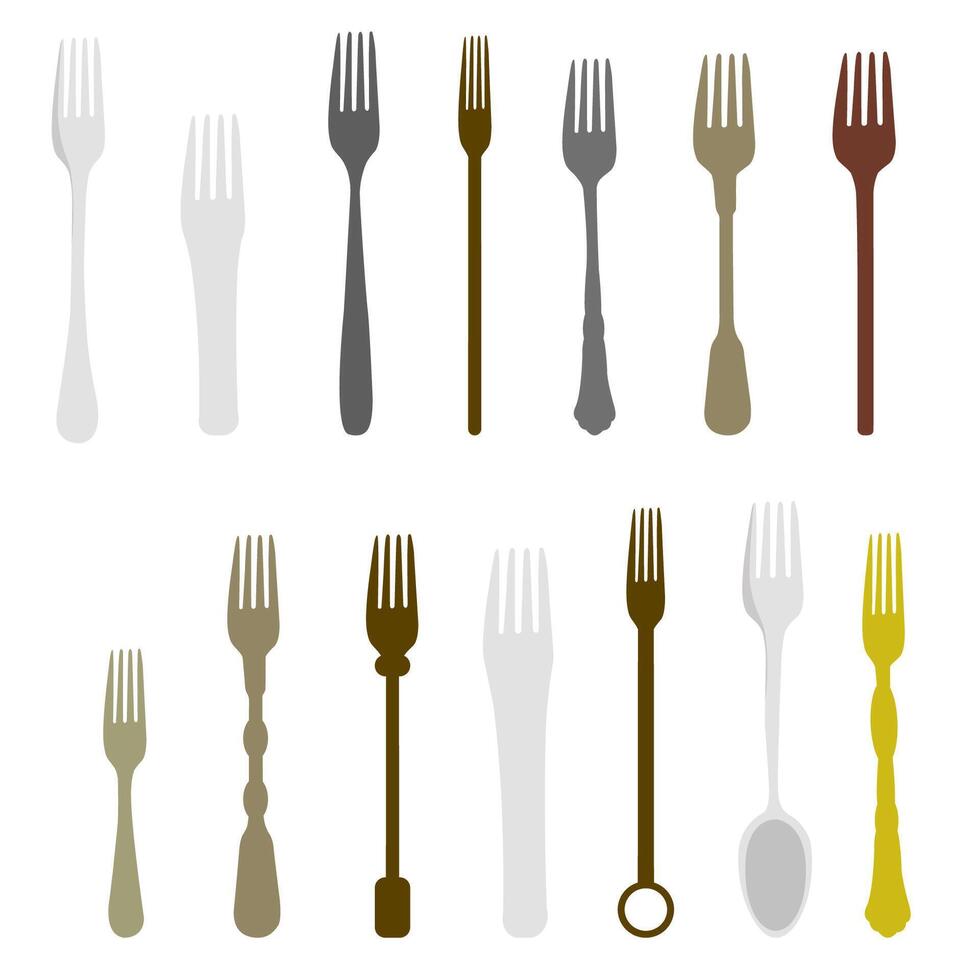 collection of forks with different shapes vector