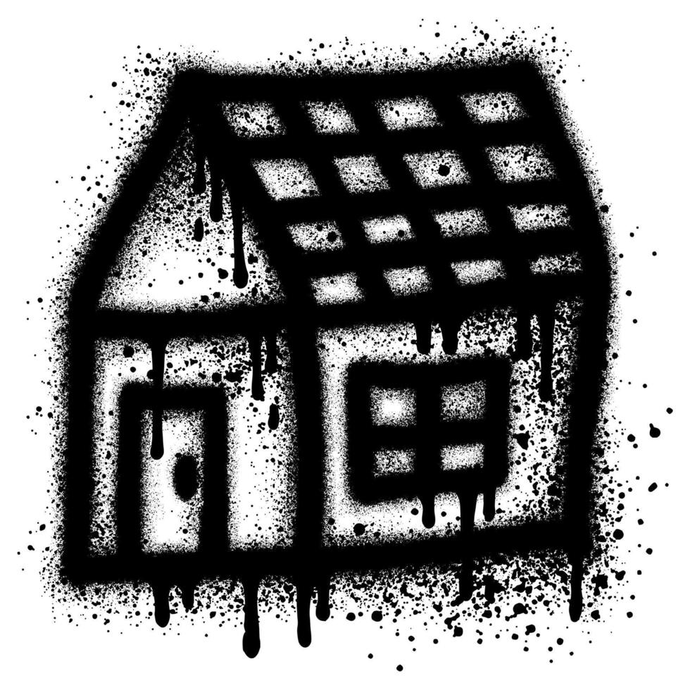 Spray Painted Graffiti home Sprayed isolated with a white background. vector