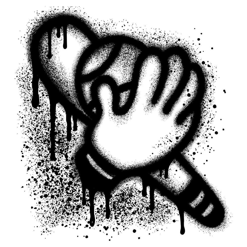 Spray Painted Graffiti softball icon Sprayed isolated with a white background. vector