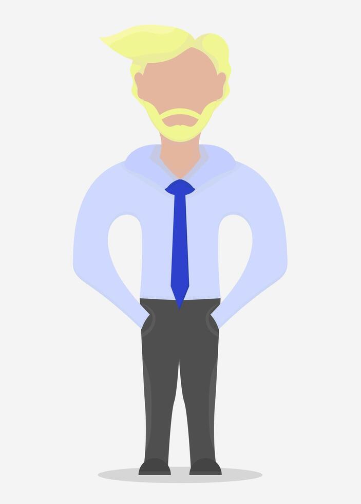 Standing Businessman with Hands in Pockets Illustration vector