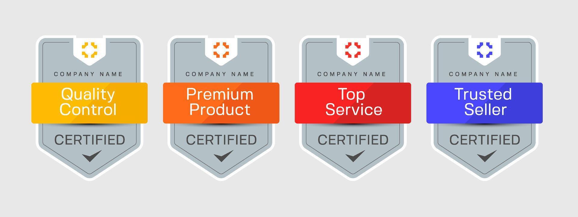 Digital Certified Shield Badge Icon. Top Service. Quality Control. Trusted Seller. Premium Product. vector
