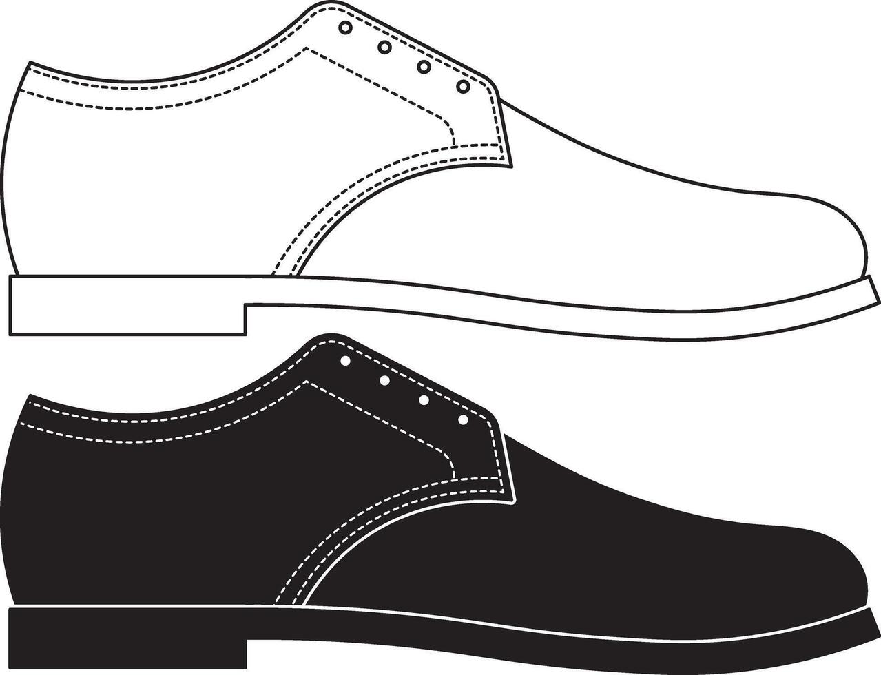 side view Derby shoe icon set vector