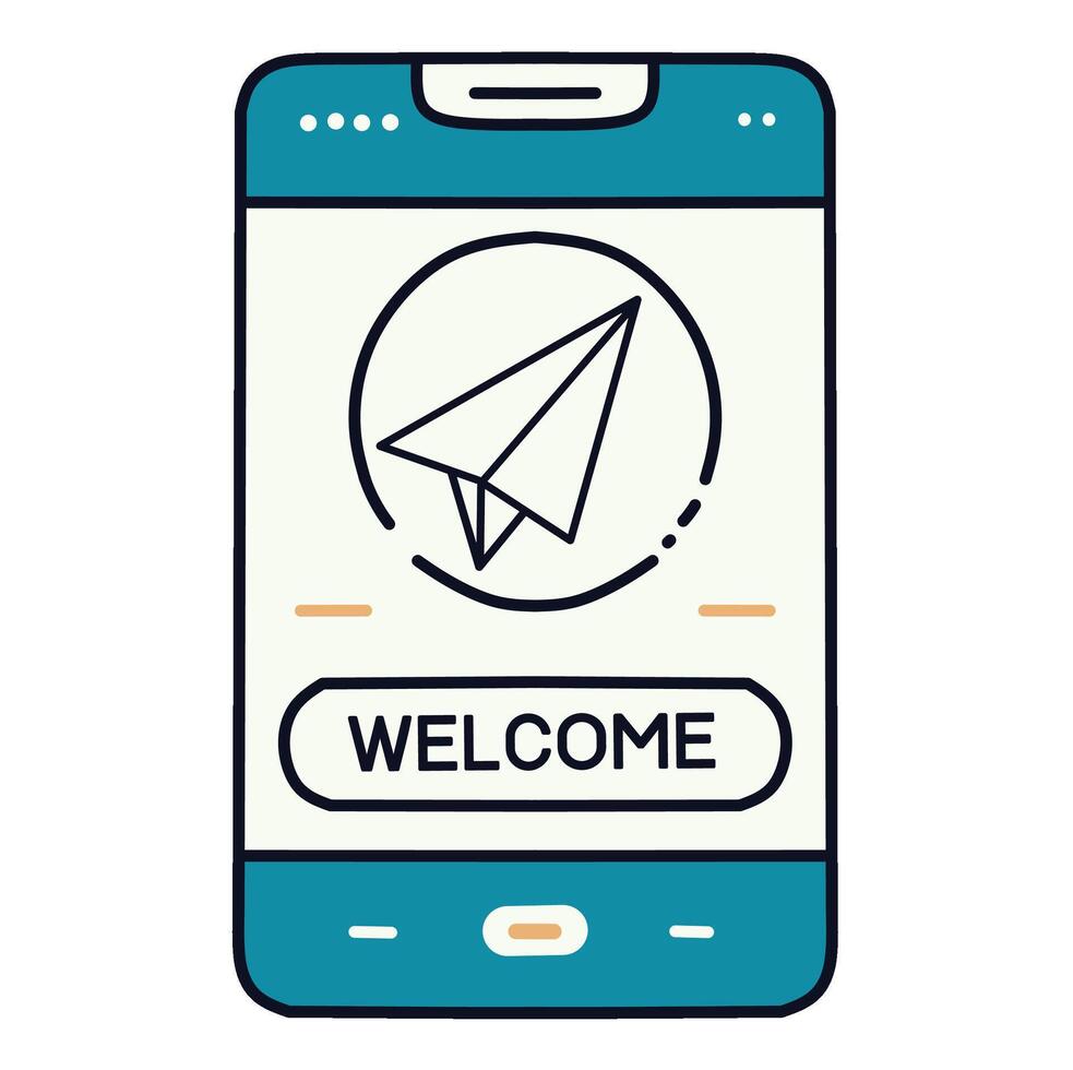 An inviting mobile application icon designed for user engagement and navigation. vector