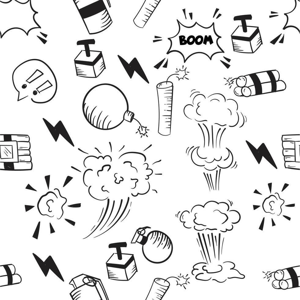 Dynamic Explosion Doodle Pattern for Energy and Excitement Projects vector