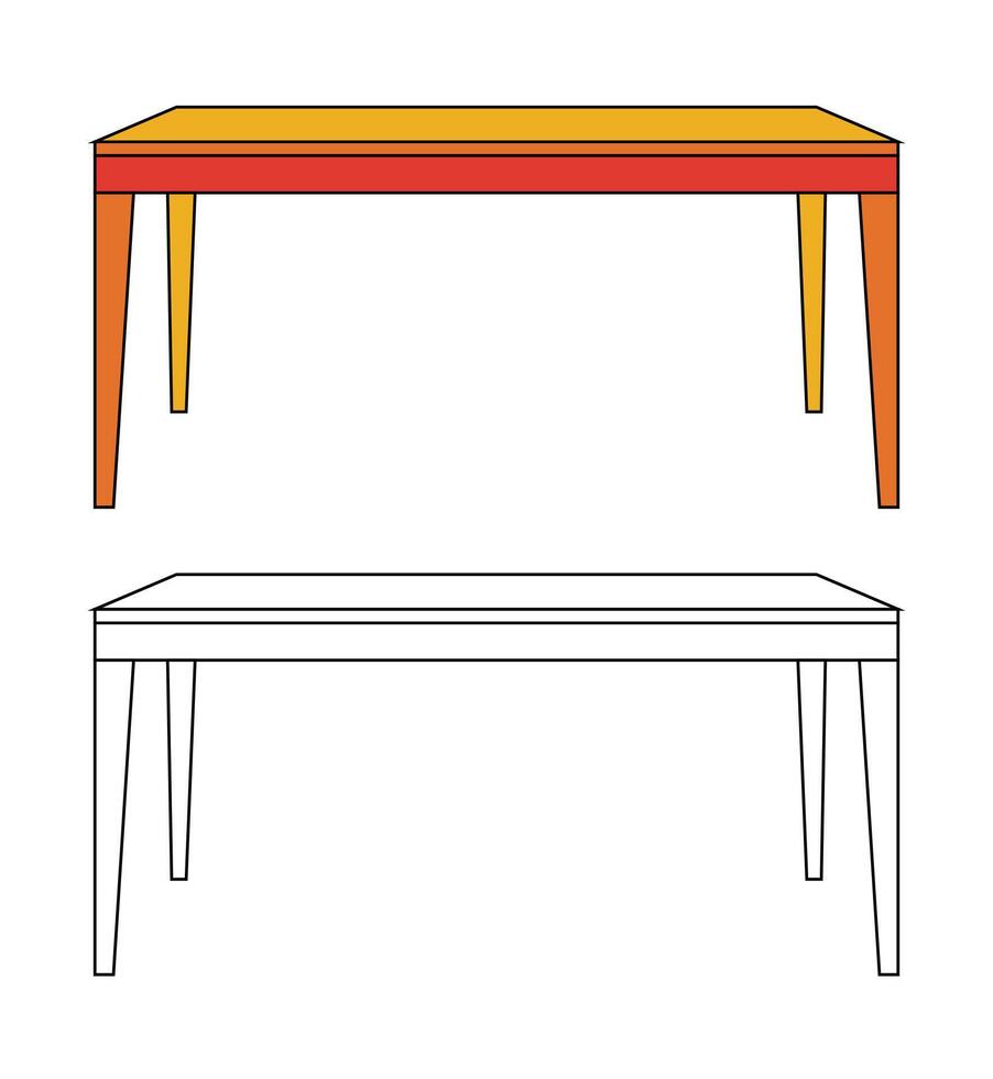 Illustration table retro with blank background vector