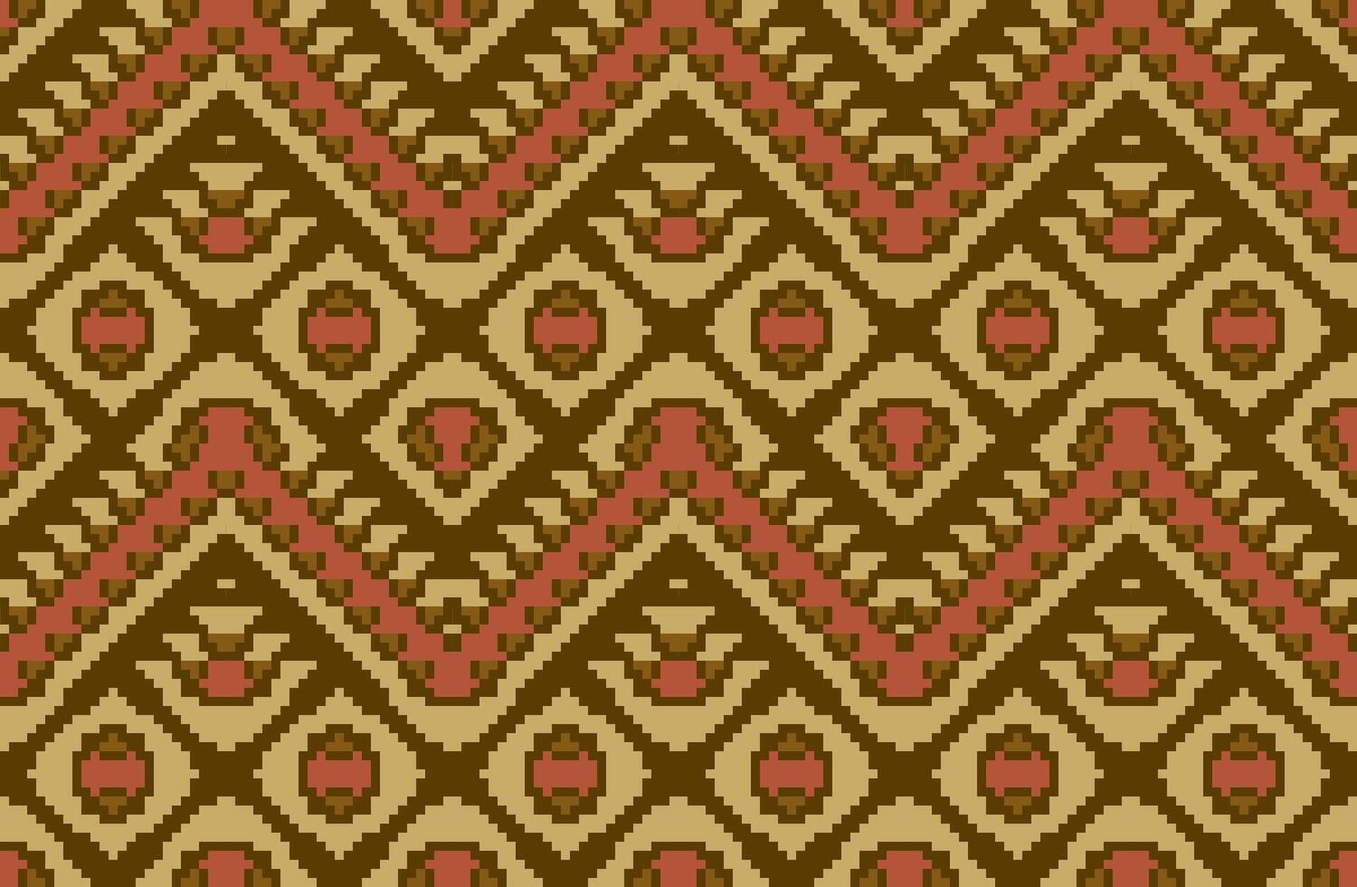 Pillow Ikat Pattern Originfolk Embroidery, Aztec Geometric Ornament Print. Design for Carpet, Wallpaper, Clothing, Wrapping, Fabric vector