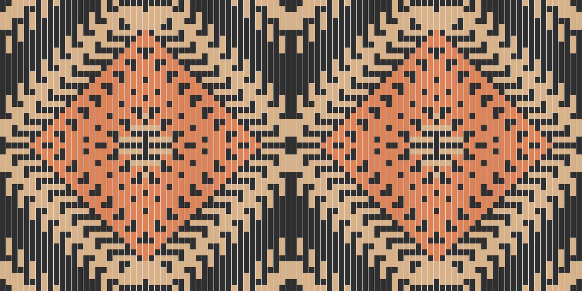 Abstract Ethnic Ikat Design Patternfolk Embroidery, Aztec Geometric Ornament Print. Design for Carpet, Wallpaper, Clothing, Wrapping, Fabric vector