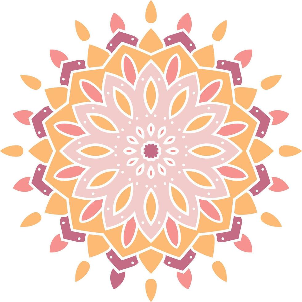 Circle Easy Mandala Art Circular Pattern in Form of Mandala With Flower for Henna, Mehndi, Tattoo, Decoration Decorative Ornament in Ethnic Oriental Style. vector